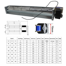 Cargar imagen en el visor de la galería, Querstromventilator 230v querstromlüfter motor rechts links walzenlüfter kühlschrank kühllüfter klimaanlage pelletofen
