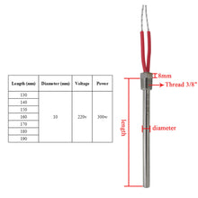 Cargar imagen en el visor de la galería, 220v 280w - zündwiderstand pelletofen 3/8 zoll 140 150 160 170 180 mm - zündkerze für pelletsofen durchmesser 10mm
