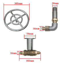 Cargar imagen en el visor de la galería, oomvarmer Edelstahl propangas feuerstelle ringbrenner Gas brennerrohr Set fire Pit Ring für firebowl gasgrill brennerring gaskocher
