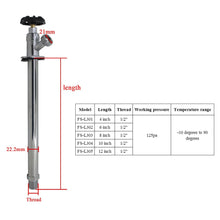 Lade das Bild in den Galerie-Viewer, Robinet antigel exterieur vanne antigel 1/2 pouce robinet mural longueur 4/6/8/10/12 pouces robinet incongelable
