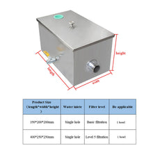 Lade das Bild in den Galerie-Viewer, Fettabscheider abwasser küchenspüle edelstahl ölabscheider fettabschöpfer fetttrennkanne restaurant gastronomie fetttrenner
