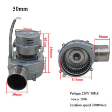 Cargar imagen en el visor de la galería, Radiallüfter 230v mit rückstauklappe gebläsemotor saugventilator zentrifugalventilator zentrifugallüfter lüfter ofen
