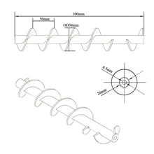 Cargar imagen en el visor de la galería, 300mm förderspirale transportschnecke förderschnecke pelletofen Pelletförderschnecke für schneckenmotor 230v
