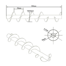 Cargar imagen en el visor de la galería, 300mm vis sans fin poele a pellet spirale sans fin pour moteur motoreducteur vis sans fin
