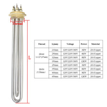 Cargar imagen en el visor de la galería, Résistance tubulaire 220v élément chauffant eau chauffage electrique pour réservoir thermoplongeur chauffe immersion
