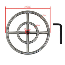 Lade das Bild in den Galerie-Viewer, oomvarmer Brennerring Gas rohrbrenner Edelstahl Φ306mm brennerrohr gasgrill für hockerkocher fire Pit Table tischgasgrill BBQ Garten
