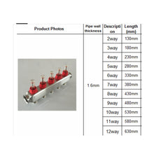 Cargar imagen en el visor de la galería, Collecteur plancher chauffant 2 3 4 5 6 7 8 9 10 11 12 departs con debimetre chaufffage au sol pour tube multicouche plomberie pex
