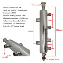 Lade das Bild in den Galerie-Viewer, Séparateur hydraulique multifonction 1 pouce pour collecteur plancher chauffant radiateur chauffage tube multicouche plomberie
