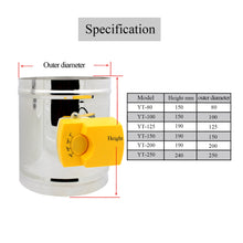 Cargar imagen en el visor de la galería, 3 positions - 220v 4N HVAC registre ventilation motorisé pour tube ventilation air frais clapet motorisé diamètre 80 100 125 150 200 250 mm
