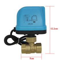 Lade das Bild in den Galerie-Viewer, 2 wege motorkugelhahn 230v 3 Kabel - kugelventil elektrisch 220v zwei wege motorventil 1/2 3/4 1 1-1/4 1-1/2 2 zoll
