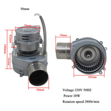 Cargar imagen en el visor de la galería, Radiallüfter 230v mit rückstauklappe gebläsemotor saugventilator zentrifugalventilator zentrifugallüfter lüfter ofen
