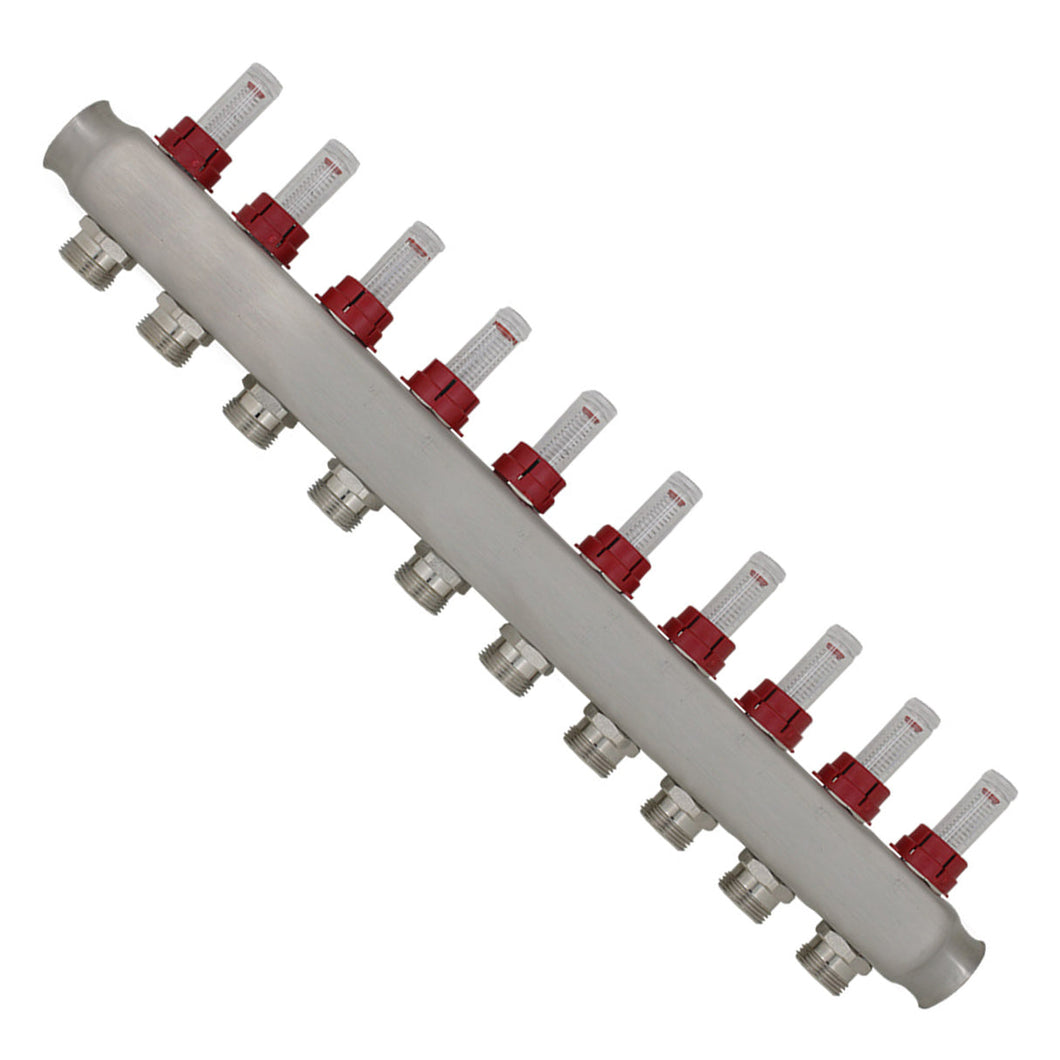 Heizkreisverteiler 2 3 4 5 6 7 8 9 10 11 12 heizkreise mit durchflussmesser durchflussanzeiger fußbodenheizung topmeter für Mehrschichtverbundrohr verteiler