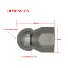 Cargar imagen en el visor de la galería, 1/2&quot; 1/4&quot; 3/8&quot; 1/8&quot; buse de nettoyeur haute pression - 250bar Filetage interne - nettoyeur pour toilette/égouts/Tuyau
