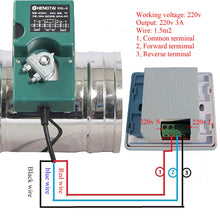 Cargar imagen en el visor de la galería, 5 positions - 220v 16N HVAC registre ventilation motorisé registre vmc motorise registre de réglage 80 100 125 150 200 250 300 350 400 mm
