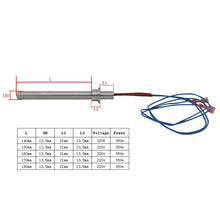 Cargar imagen en el visor de la galería, Bougie d&#39;allumage pour poele a granules 350w 220v Φ 12.5mm resistance poele a pellet 140 150 160 170 180mm
