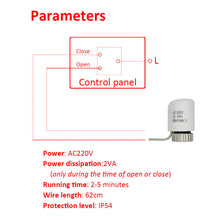 Lade das Bild in den Galerie-Viewer, 1/10/20/100 pièces- tête électrothermique servomoteur 230v 24v NO NC pour collecteur plancher chauffant servo moteur électrothermique normalement fermé ouverte
