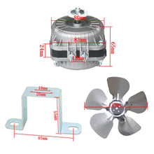 Cargar imagen en el visor de la galería, Moteur ventilateur frigo avec support de montage 220v moteur refrigerateur 25-90w congelateur armoire froid evaporateur
