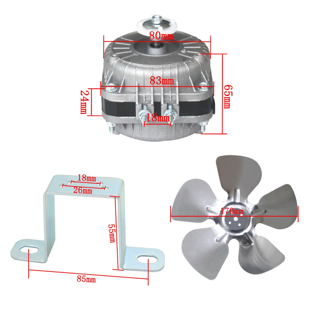 Moteur ventilateur frigo avec support de montage 220v moteur refrigerateur 25-90w congelateur armoire froid evaporateur