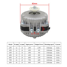 Cargar imagen en el visor de la galería, Moteur ventilateur chambre froide refrigerateur congelateur 25w - 90w moteur congelateur 220v condenseur frigo
