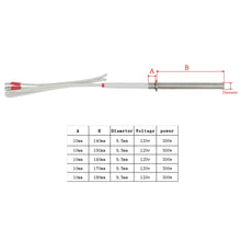 Cargar imagen en el visor de la galería, Bougie allumage poele a granule 300w 220v resistance pellet diamètre 9.5mm x 140 150 160 170 180mm
