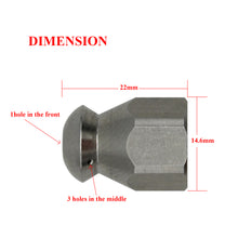 Lade das Bild in den Galerie-Viewer, 1/2&quot; 1/4&quot; 3/8&quot; 1/8&quot; buse de nettoyeur haute pression - 250bar Filetage interne - nettoyeur pour toilette/égouts/Tuyau
