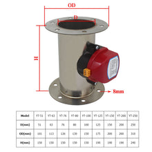 Cargar imagen en el visor de la galería, Absperrklappe lüftung drosselklappe elektrische lüftungsklappe luftklappe hvac dunstabzug kanal motorklappe abluft edelstahl zuluftklappe 51-250
